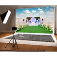thumbnail image 1 of ABPHOTO 7x5t Photography Backdrop Spring Fresh Flowers Wood Chair Green Grassland Blue Sky White Cloud Romantic Photo Background Backdrops, 1 of 4