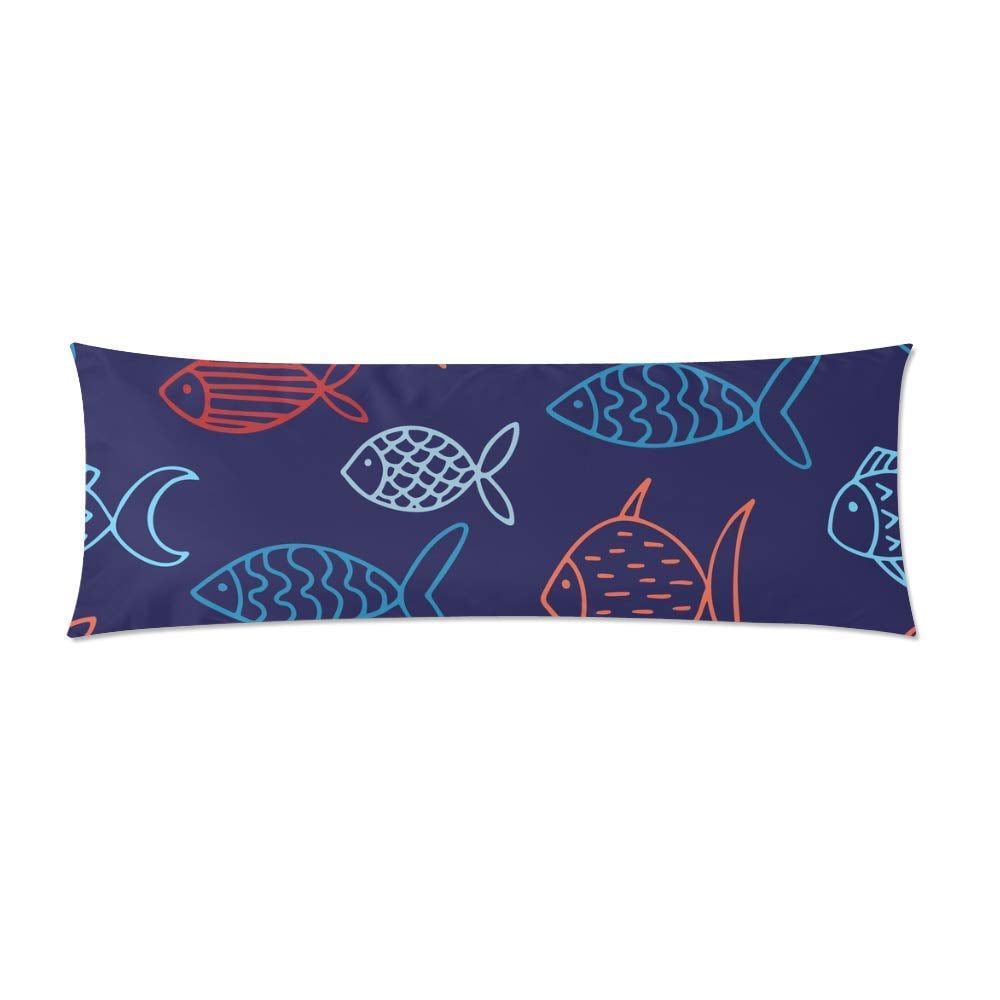 ABPHOTO Abstract Fish Body Pillow Covers Pillowcase Throw Pillows 20x60