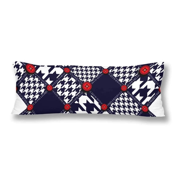 ABPHOTO Abstract Hound-Tooth Geometric Pattern Body Pillow Covers Case Protector 20x60 inch