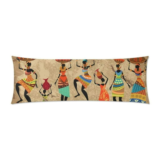 ABPHOTO African Woman Body Pillowcase Pillow Cover Pillow Protector Two Sides Printing 20x60 inch
