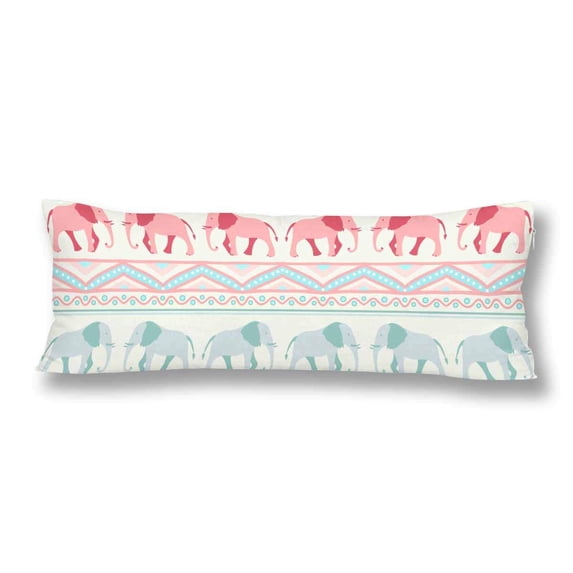 ABPHOTO Animal Retro Cute Elephant Silhouettes Body Pillow Covers Case Pillowcase 20x60 inch Couch