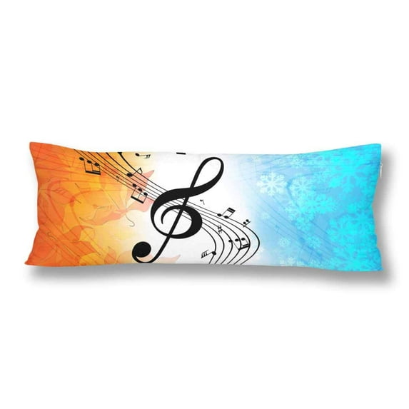 ABPHOTO Autumn Fall with Music Note Winter with Music Note Pillow Covers Pillowcase 20x60 inch Body Pillow Case Protector
