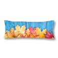 thumbnail image 1 of ABPHOTO Autumn Leaves Over Wooden Maple Leave Fall Color Leave Pillow Covers Pillowcase 20x60 inch Body Pillow Case Protector, 1 of 2