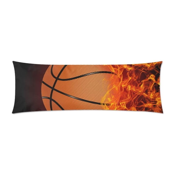 ABPHOTO Basketball on Fire Long Body Pillowcase Pillow Cover Pillowslip 20x60 inch