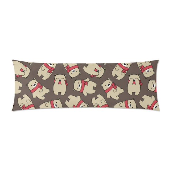 ABPHOTO Bear Body Pillow Covers Pillowcase Throw Pillows 20x60 inch