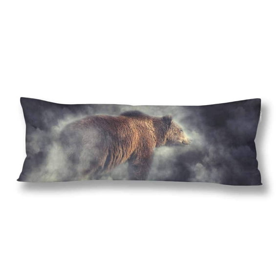 ABPHOTO Big Brown Bear Body Pillow Covers Pillowcase Throw Pillows 20x60 inch