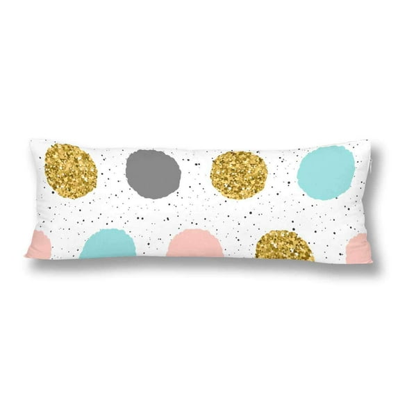 ABPHOTO Black Blue Pink Gold Round Dot Body Pillow Covers Case Protector 20x60 inch