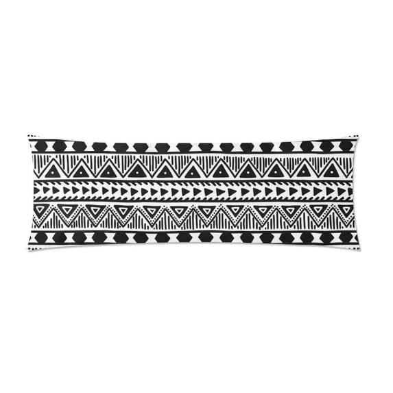 ABPHOTO Black Pattern Body Pillowcase Pillow Cover Pillow Protector Two Sides Printing 20x60 inch