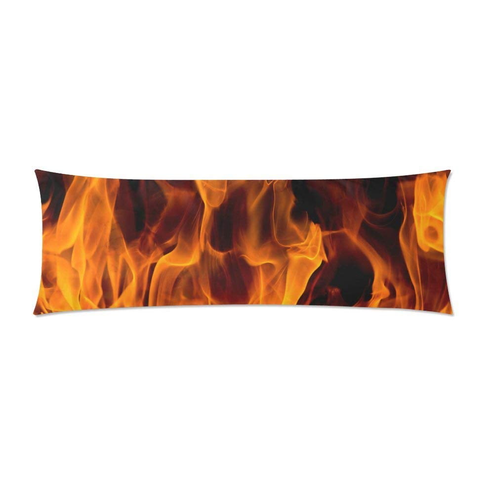 ABPHOTO Blaze Fire Body Pillow Covers Pillowcase Throw Pillows 20x60 inch