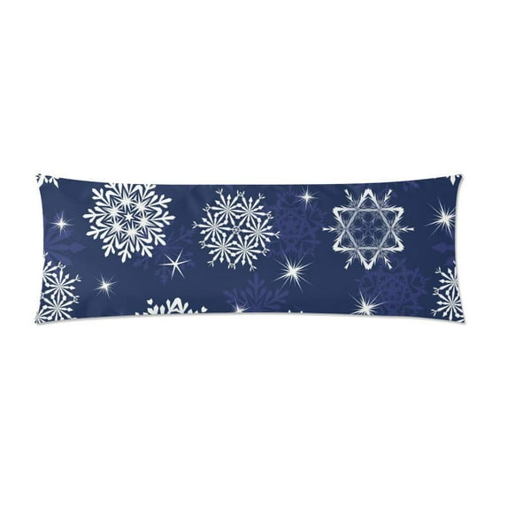 ABPHOTO Body Pillowcase Snowflakes Pillow Cover Pillow Protector Two Sides Printing 20x60 inch