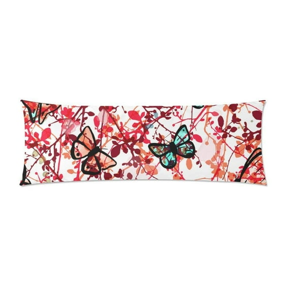 ABPHOTO Butterflies And Branches Body Pillowcase Pillow Cover Pillow Protector Two Sides Printing 20x60 inch