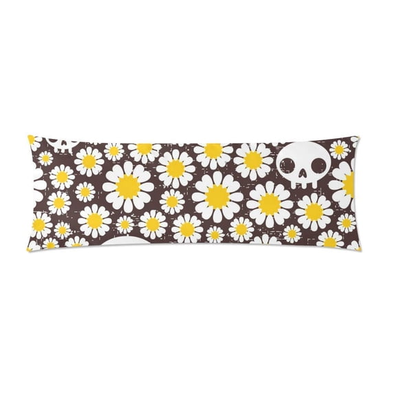 ABPHOTO Camomile and Skull Body Pillow Covers Pillowcase Throw Pillows 20x60 inch