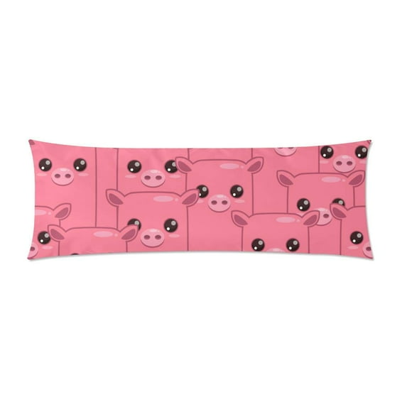 ABPHOTO Cartoon Pink Pigs Body Pillow Covers Pillowcase Throw Pillows 20x60 inch