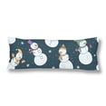 thumbnail image 1 of ABPHOTO Christmas Cute Snowmen Falling Snow Snowflack Body Pillow Covers Case Pillowcase 20x60 inch Couch, 1 of 2