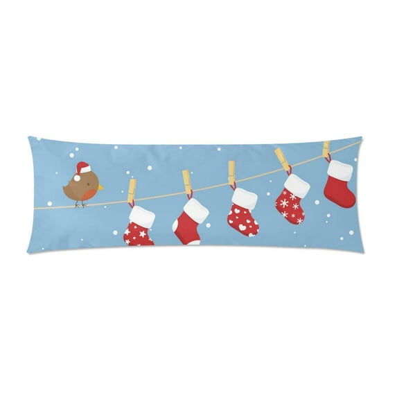 ABPHOTO Christmas Stockings Long Body Pillowcase Pillow Cover Pillowslip 20x60 inch