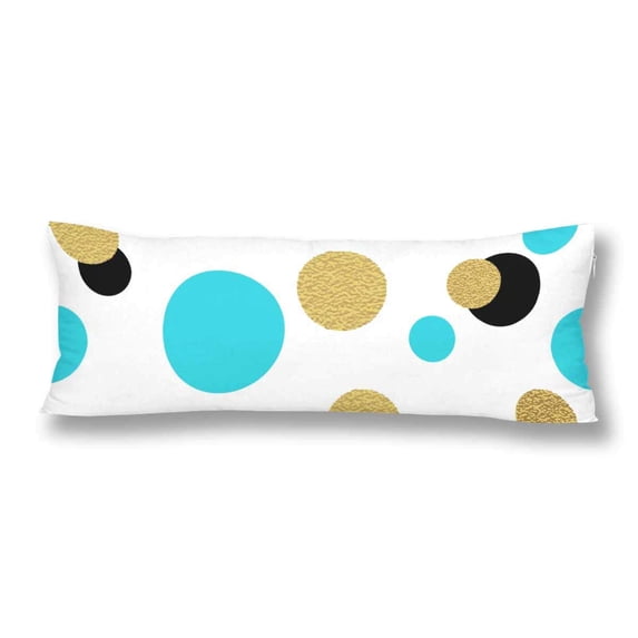 ABPHOTO Classic Dotted Seamless Gold Glitter Pattern Polka Dot Body Pillow Covers Case Pillowcase 20x60 inch Couch