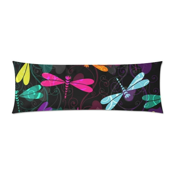 ABPHOTO Colorful Dragonflies Body Pillow Covers Pillowcase Throw Pillows 20x60 inch