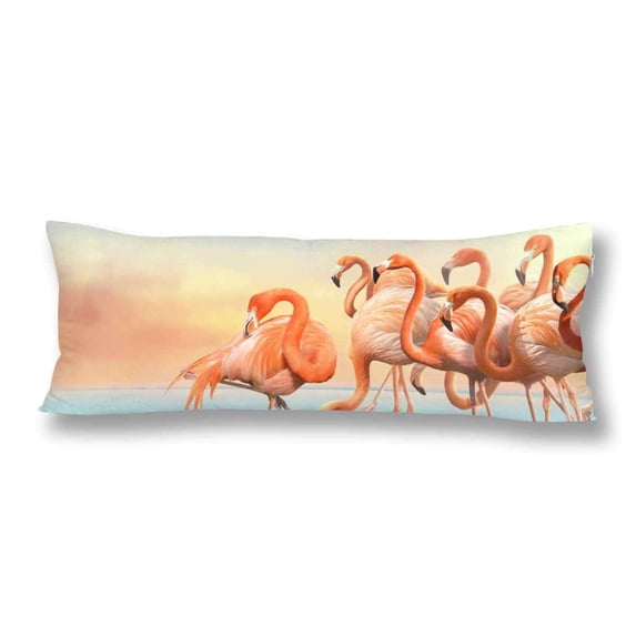 ABPHOTO Colorful Red Flamingo Desert Sunset Sky Body Pillow Covers Case Protector 20x60 inch
