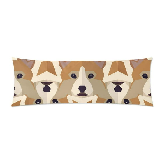 ABPHOTO Corgi Head Long Body Pillowcase Pillow Cover Pillowslip 20x60 inch