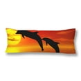 thumbnail image 1 of ABPHOTO Dolphin Leaping in The Air Sunset Landscape Body Pillow Covers Case Protector 20x60 inch, 1 of 2