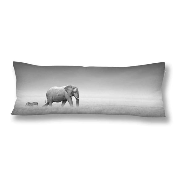 ABPHOTO Elephant Body Pillow Covers Pillowcase Throw Pillows 20x60 inch