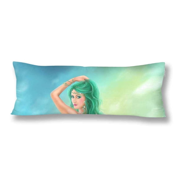 ABPHOTO Fantasy Beautiful Mermaid At Ocean On Waves Body Pillow Covers Pillowcase Throw Pillows 20x60 inch