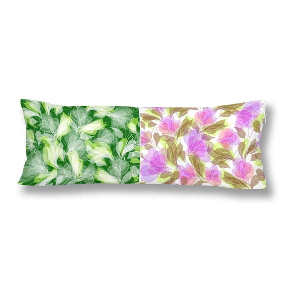 ABPHOTO Floral Body Pillow Covers Pillowcase Throw Pillows 20x60 inch