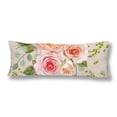 thumbnail image 1 of ABPHOTO Floral Delicate Beautiful Pink Rose Green Berry Leaves Body Pillow Covers Case Protector 20x60 inch, 1 of 2