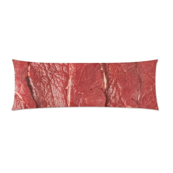 ABPHOTO Fresh Raw Meat Body Pillow Covers Pillowcase Throw Pillows 20x60 inch