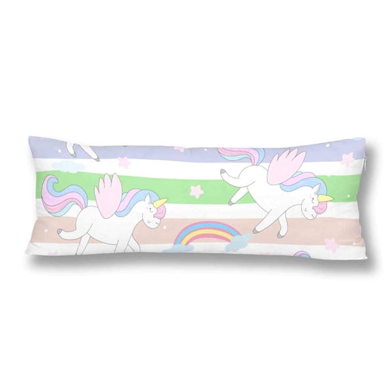 ABPHOTO Hand Drawn Unicorn Body Pillow Covers Pillowcase Throw Pillows 20x60 inch