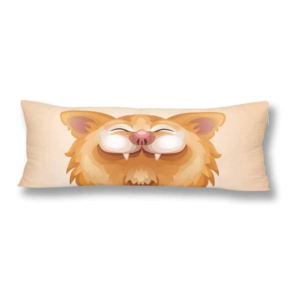 ABPHOTO Happy Cat Body Pillow Covers Pillowcase Throw Pillows 20x60 inch