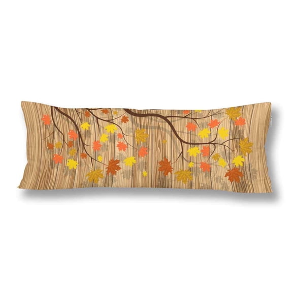ABPHOTO Happy Thanksgiving with Autumn Leaves Pillow Covers Pillowcase 20x60 inch Body Pillow Case Protector