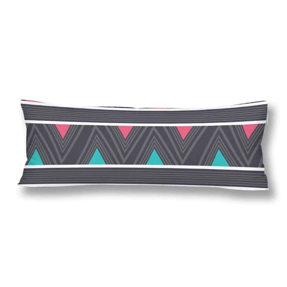 ABPHOTO Hipster Chevron Abstract Geometric Triangle Body Pillow Covers Case Protector 20x60 inch