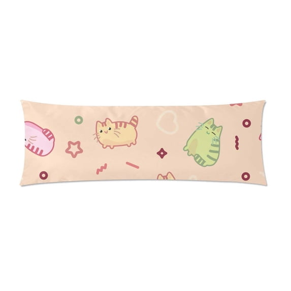 ABPHOTO Kawaii Style Cat Body Pillow Covers Pillowcase Throw Pillows 20x60 inch