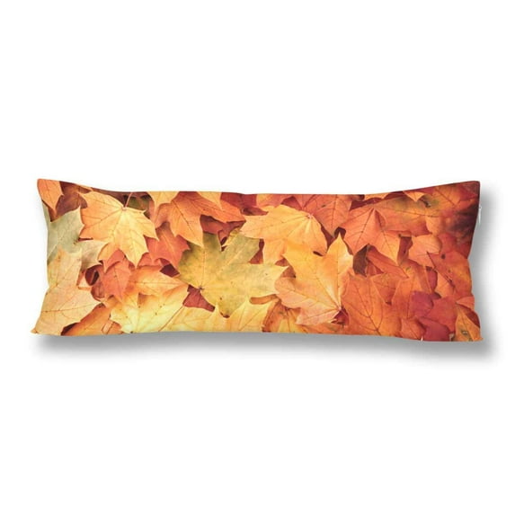 ABPHOTO Maple Leaves Autumn Leave Red Orange Leave Fall Leave Pillow Covers Pillowcase 20x60 inch Body Pillow Case Protector