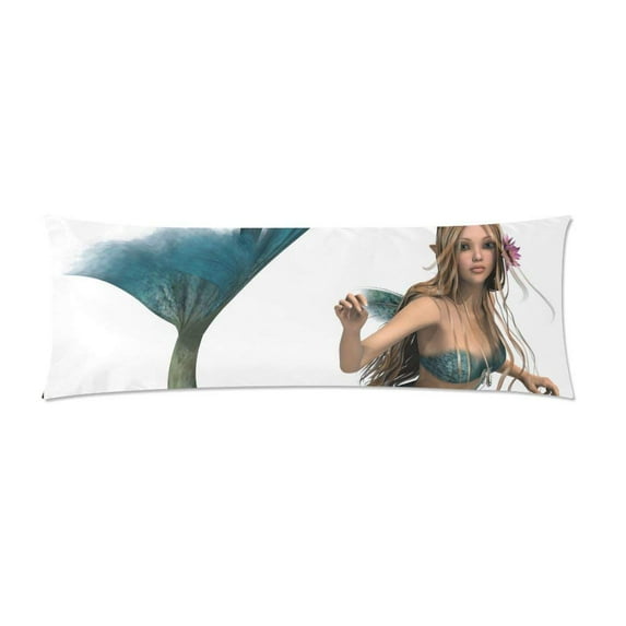 ABPHOTO Mermaid Fish Long Body Pillowcase Pillow Cover Pillowslip 20x60 inch