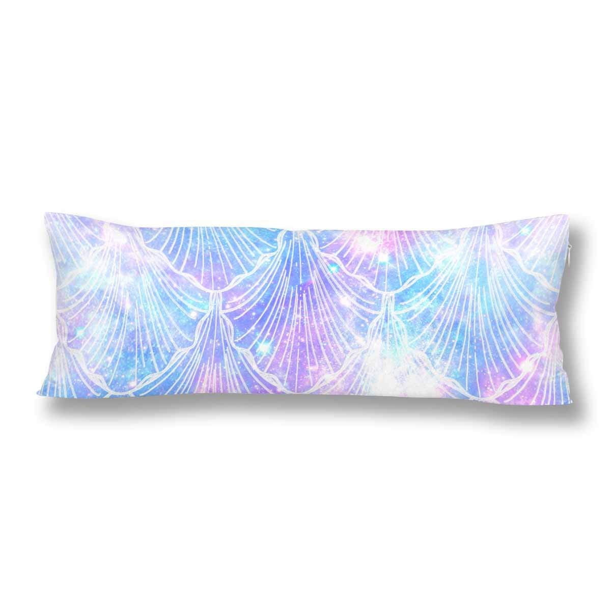 ABPHOTO Mermaid Galaxy Print Body Pillow Covers Pillowcase 20x60 inch