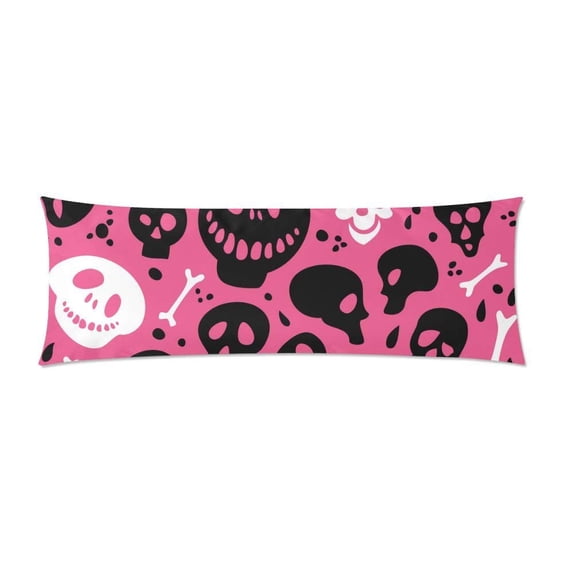 ABPHOTO Monsters And Skulls Pink Long Body Pillowcase Pillow Cover Pillowslip 20x60 inch