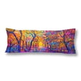 thumbnail image 1 of ABPHOTO Oil Painting Autumn Landscape Forest Body Pillow Covers Pillowcase 20x60 inch Bright Leaves Blue Sky Body Pillow Case Protector, 1 of 2