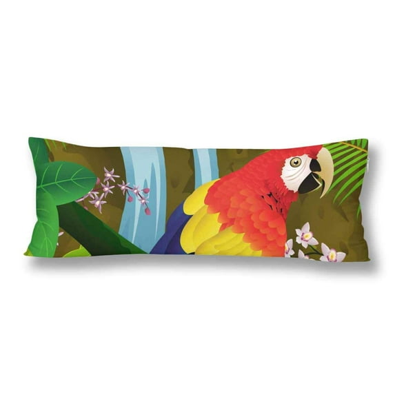 ABPHOTO Parrot Body Pillow Covers Pillowcase Throw Pillows 20x60 inch
