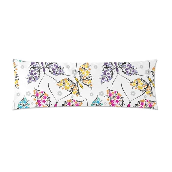 ABPHOTO Pattern With Butterflies Long Body Pillowcase Pillow Cover Pillowslip 20x60 inch