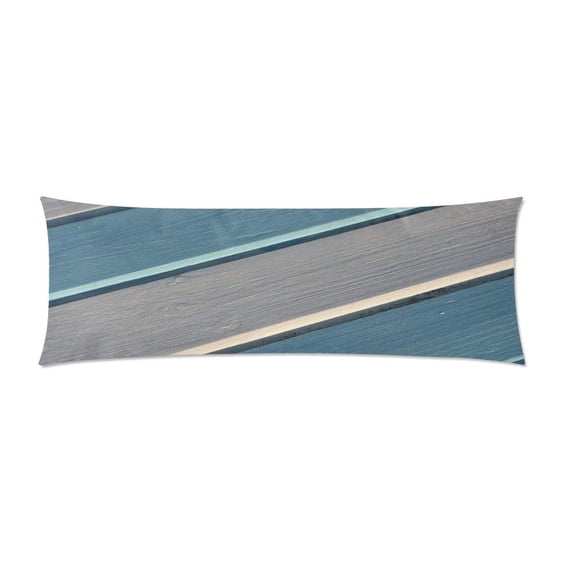 ABPHOTO Planks Wooden Boards Board Structure Blue Body Pillow Cover pillow Case Pillow Protector Cushion Cover 20x60 inch