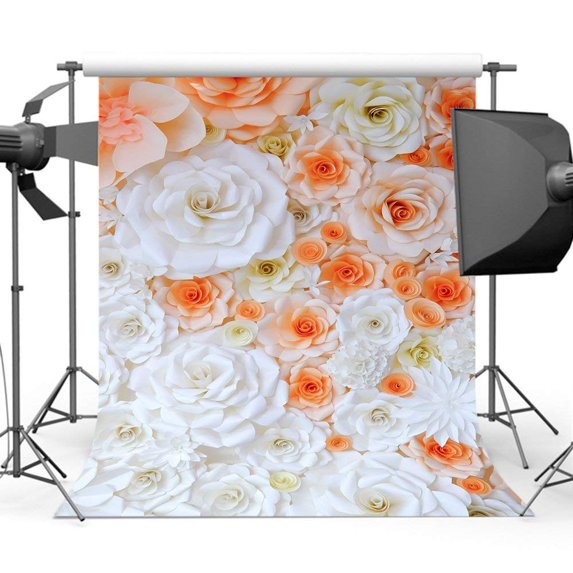ABPHOTO Polyester 5x7ft Backdrop Peony Flower Background Backdrop for Newborn,Infant Wedding Backdrop Background for Photography