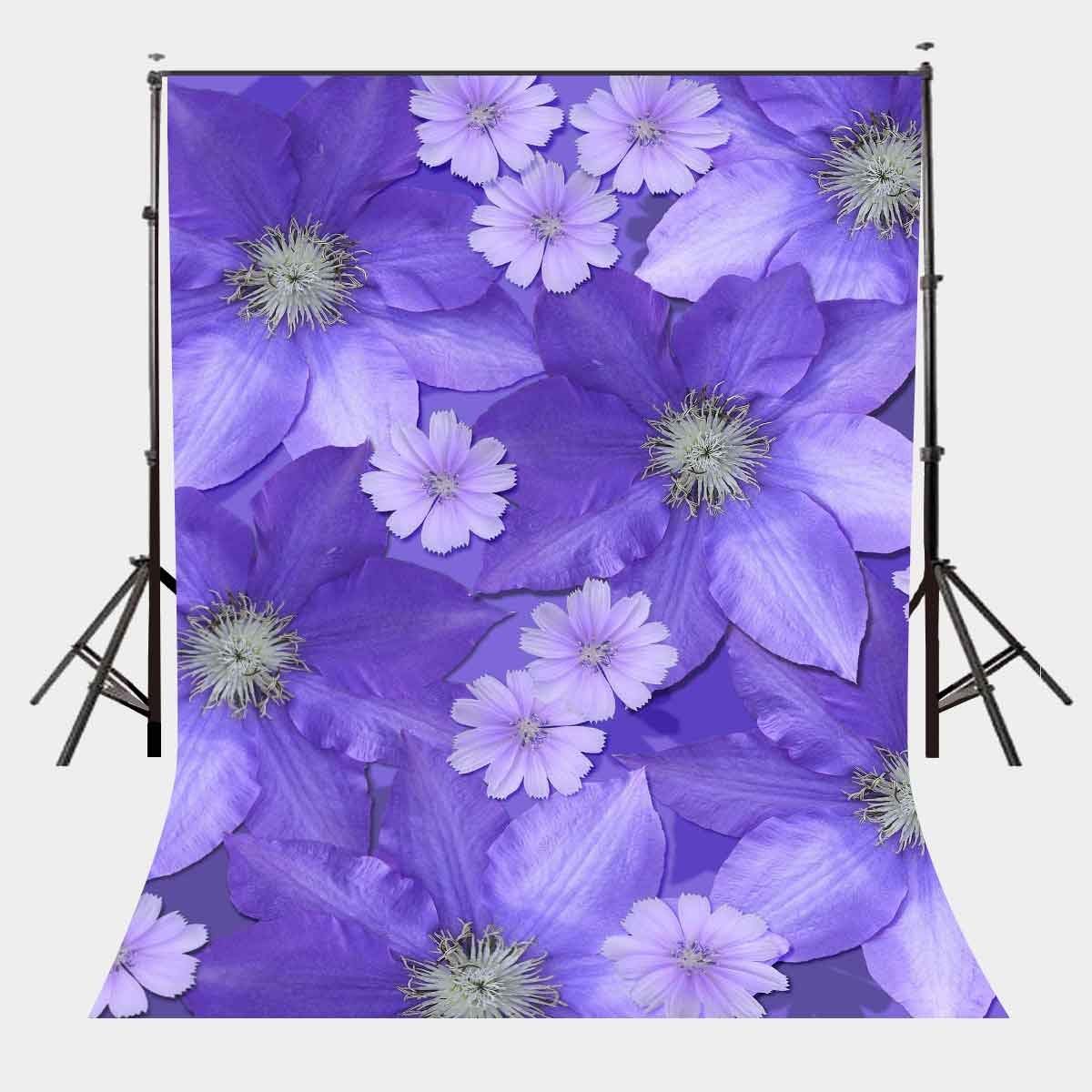 ABPHOTO Polyester 5x7ft Backdrop Ultra Violet Flower Wall Photography ...