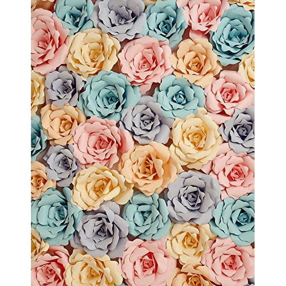ABPHOTO Polyester 5x7ft Blue Pink Orange Rose Flower Photography Studio Backdrop Background
