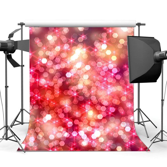 ABPHOTO Polyester 5x7ft Bokeh Backdrop Glitter Sequins Romantic Wallpaper Backdrops Sparkle Photography Background for Girls Lover Wedding Party Decoration Photo Studio Props