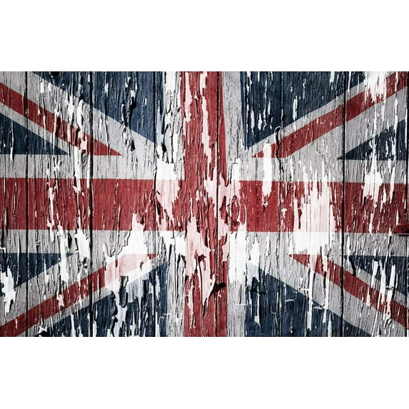 ABPHOTO Polyester 5x7ft British Flag Background Photography Portrait Backdrops Party Photo Booth Bakdrop Wood