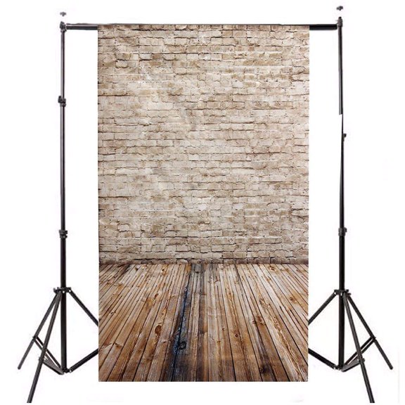 ABPHOTO Polyester 5x7ft Brown Brick Wall Floor Photography Background Photo Backdrops Studio Props for Baby Newborn