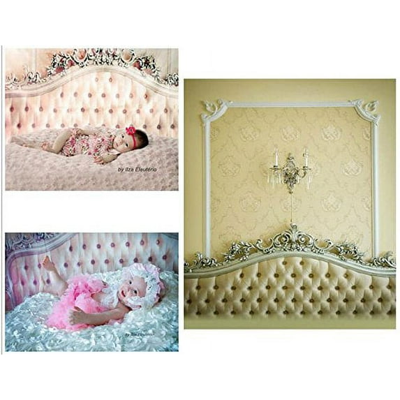 ABPHOTO Polyester 5x7ft Children Photo Background Tan Photography Backdrop Bed Headboard Backdrops for Studio