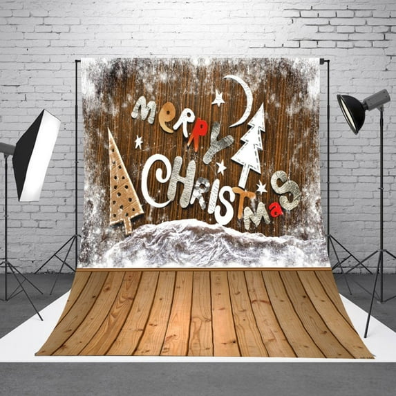 ABPHOTO Polyester 5x7ft Christmas Backdrops Winter Stars and Snowballs Photography Backdrops Reused Background Cloth for Photo Studio Props